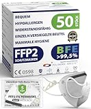 ADESTE - 50 FFP2 Masken, hygienische 5-langen Staubschutzmaske, EN149:2001+A1:2009 Mundschutzmaske...