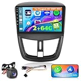 Ohradio 2G+64G Autoradio für Peugeot 207 2009-2013 Radio Android GPS mit Wireless Carplay Android...