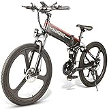 SAMEBIKE E Bike Elektrofahrrad E-Bike klapprad 26 Zoll 48V10Ah Abnehmbarer Akku Shimano 21 Gänge...