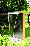 KÖHKO® Wasserfall Kobra aus Edelstahl 23006 Gartenbrunnen mit LED-Beleuchtung