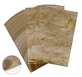 ABSOFINE Vintage Papier, 25 Stück DIN A4 Bedruckbar Briefpapier Vintage Pergamentpapier, 120g Retro...