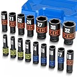 Arwealxs 16 Tlg Schlagschrauber Nüsse Satz, Schlagnüsse 1/2 Zoll, 10-32mm Kraft Stecknusse,...