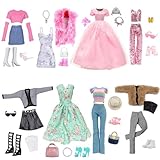 28 Stück Kleidung und Zubehör für 11.5 Zoll Doll 8 Outfits Kleid Casual Wear Fashion Set...