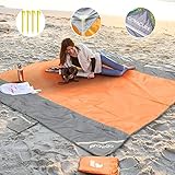 COVACURE Picknickdecke Stranddecke Strandmatte Campingdecke, 210 x 200 cm Wasserdicht, Sanddicht,...