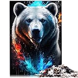 Eisbär-Portrait-Puzzle, 1000 Teile, Papppuzzle, Holzpuzzle mit vollständig ineinandergreifenden...