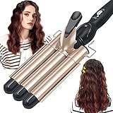 Lockenstab 3 Fässer-Welleneisen für haare - 22mm Beach Waves Lockenstab Einstellbar Schnell...