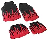Carparts-Online 26468 Auto Fußmatten Set universal Alu Riffelblech Optik Flammen 4-teilig schwarz...