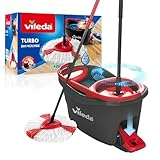 Vileda Turbo Wischmopp Komplett Set , Bodenwischer mit Teleskopstiel, Mikrofaser Moppkopf mit...