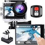 Icefox Action Cam 4K 60FPS 20MP, WiFi-Unterwasserkamera mit 110° Ultra-Weitwinkel, Full HD, EIS,...