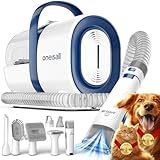oneisall Hundeschermaschine mit Staubsauger, Super Saugkraft mit 12000 Pa Saugt 99.99% der...