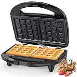 Snailar Waffeleisen, Kompakt & Stilvoll 750W Belgische Waffelmaschine – 2 Scheiben Quadratische...