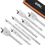 Amazon Brand - Umi 8tlg. Flachfräsbohrer-Set,152mm Länge mit 1/4' Sechskantschaft,Flache Bit Set...