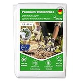 Tamay Wintervlies Premium (1,6 x10m) 17g/m2 Hochwertiges Kälte und Frostschutz Vlies für Pflanzen...