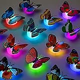 Kleines Nachtlicht,Schmetterling Nachtlicht,5Pcs Blinkende 3D-Schmetterlings-Lichter,LED Nachtlicht...