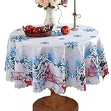 Runde Weihnachtstischdecken,Runde Weihnachtstischdecke | 60-Zoll-Tischläufer mit...