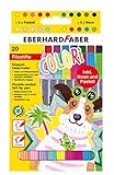 Eberhard Faber 550020 - Colori Filzstifte in 20 brillanten Farben, Doppelfasermaler mit dicker und...