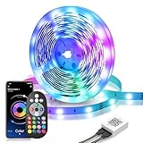 ACICILI LED Strip 10m, RGB LED Streifen mit App-Steuerung, Bluetooth Led Lichtband Selbstklebend...