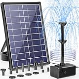 Biling 8W Teichpumpe Solar mit Akku, Solar Springbrunnen für Außen 3600mAh 96GPH Solarpumpe für...