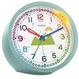 Eachui Analog Wecker Kinder ohne Ticken für Jungen und Mädchen - Analog Quarzwecker mit...