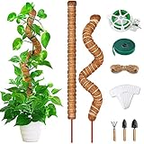 selizo Monstera Rankhilfe,2 Pack 64cm Pflanzstab Kokos, Biegsame Moosstab für Monstera mit...