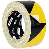 GRIP Eventbasics Warnmarkierungsband GT 571, Schwarz-Gelb gestreift, 50 mm x 25 m, Gewebeklebeband