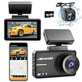 Janwold 4K Dashcam Auto, Dual Autokamera mit WiFi GPS 64GB SD Karte, Vorne 4K Hinten 1080P 3''...
