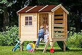 Stelzenhaus mit rutsche aus Holz - B146xL182xH205 cm/1,1m2 - Spielhaus im Freien für Kinder -...