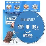 Sägeblatt 254x30 - Kreissägeblatt [inkl. Adapter auf Bohrung 20 &16mm], kompatibel mit...