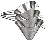 Space Home - 3 x Sieb - Spitzsiebset - Küchensieb Edelstah - Edelstahlsieb - Strainer - Spitzsieb...