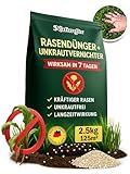 Natureflix Rasendünger mit Unkrautvernichter extra stark | 2,5kg für 125m² | 2-in-1 | Der...