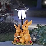 Solar Hase Garten Statuen Dekor für Außen, Hase Gartenstatuen Ornamente mit Solar Lichtern,Outdoor...