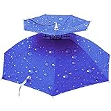 ZoneYan Kopfschirm Regenschirmhut, kopfschirm Regen, Kopf Sonnenschirm Hut, Zweischichtiger...