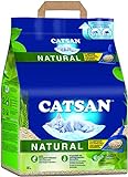 CATSAN Natural – Kompostierbare Klumpstreu für Katzen aus 100% Pflanzenfasern – 1 x 8 Liter