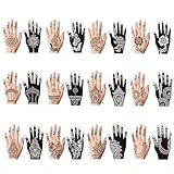Temporäre Tattoo Henna Schablonen, 24 Stück Tattoo Schablonen für Finger Hand，Indische...