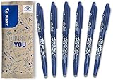 PILOT FriXion Ball 0.7 Set – 6 Stück – Farbe Blau – Radierbare Tintenroller 0,4 mm...