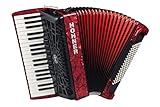 Hohner Bravo Line Facelift III Chromatisches Piano-Akkordeon mit Tasche 96 Bass rot