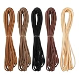 ZEYIYER 5 Stück Lederband Lederhalsbandkordel, 5 m Lederseil Halsbandseil Wildlederkordel Lederband...