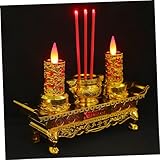TOMETURE LED Buddha Leuchter Chinesisches Altarkerzenlicht Chinesische Kerzenlampe Buddhistische...