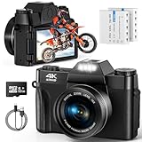 4K UHD Digitalkamera, Toiauaha 56MP AutoFocus Fotokamera Fotoapparat mit 32GB Micro SD Karte & 2...