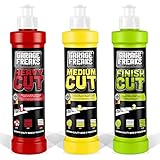 Garage Freaks - Auto Politur Komplett Set: Heavy Cut Schleifpolitur 250ml + Medium Cut...
