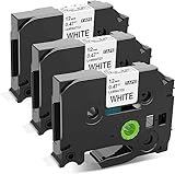 Upwinning Kompatible Brother P-touch Bänder 12mm TZe-231 Schwarz auf Weiß 12mm 0.47 TZ Tape TZe231...