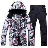 ALSOGO Herren Skianzug Ski Jacke und Hose Set Wasserdichter Schneeanzug Snowboard Jacke Hose...