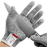 NoCry Schnittsichere Handschuhe – Leistungsfähiger Level 5 Schutz, lebensmittelecht. Größe : L,...