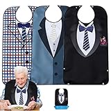 KUWUNG 3 Stück Lätzchen für Erwachsene, Wasserdicht Latz für Erwachsene, Schlabberlatz für...