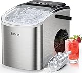 Silonn Eiswürfelmaschine, Kleine Eiswürfelmaschine mit Tragegriff, 9 Eiswürfeln in nur 6 Min., 12...