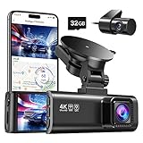 REDTIGER Dashcam Auto Vorne Hinten 4K/2,5K Mit GPS WiFi Dash Cam Auto Dashboard Recorder mit 3,18'...