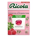 Ricola Himbeere Melisse, 50g Böxli original Schweizer Kräuter-Bonbons mit 13 Alpenkräutern und...
