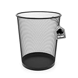 BigDean Papierkorb Büro Mülleimer schwarz 34cm hoch 20L Draht - Mülleimer Büro Trash Can...