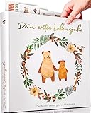 Milula Studios Mein Erstes Jahr Babyalbum - Hardcover Babybuch Erinnerungsbuch zum Ausfüllen -...