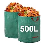 Velway Gartensack 2x500L Gartenabfallsack Laubsack - Stabil Selbststehend mit 4 Griffen, Robust &...